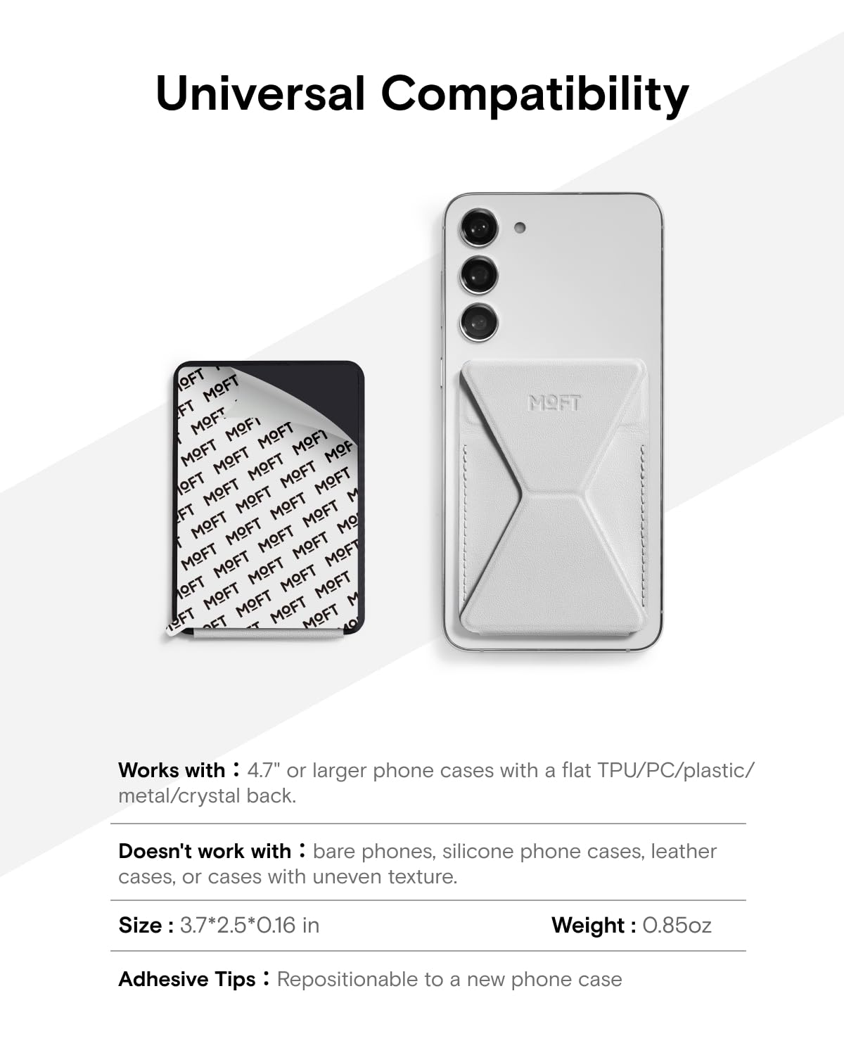 Porte-cartes Adhésif MOFT Pour Téléphone - Support Et Portefeuille Minimaliste En Cuir Végétal, Compatible IPhone Android