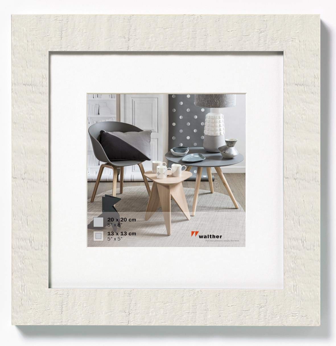 walther design Bilderrahmen polarweiss 40 x 40 cm Home Holzrahmen HO440V