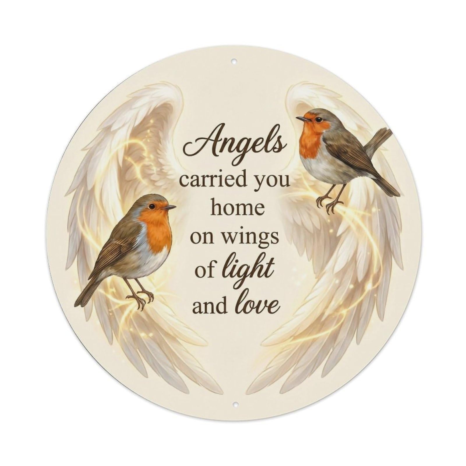 Metal Tin Sign European Robin Garden Sign Heaven Love Angel