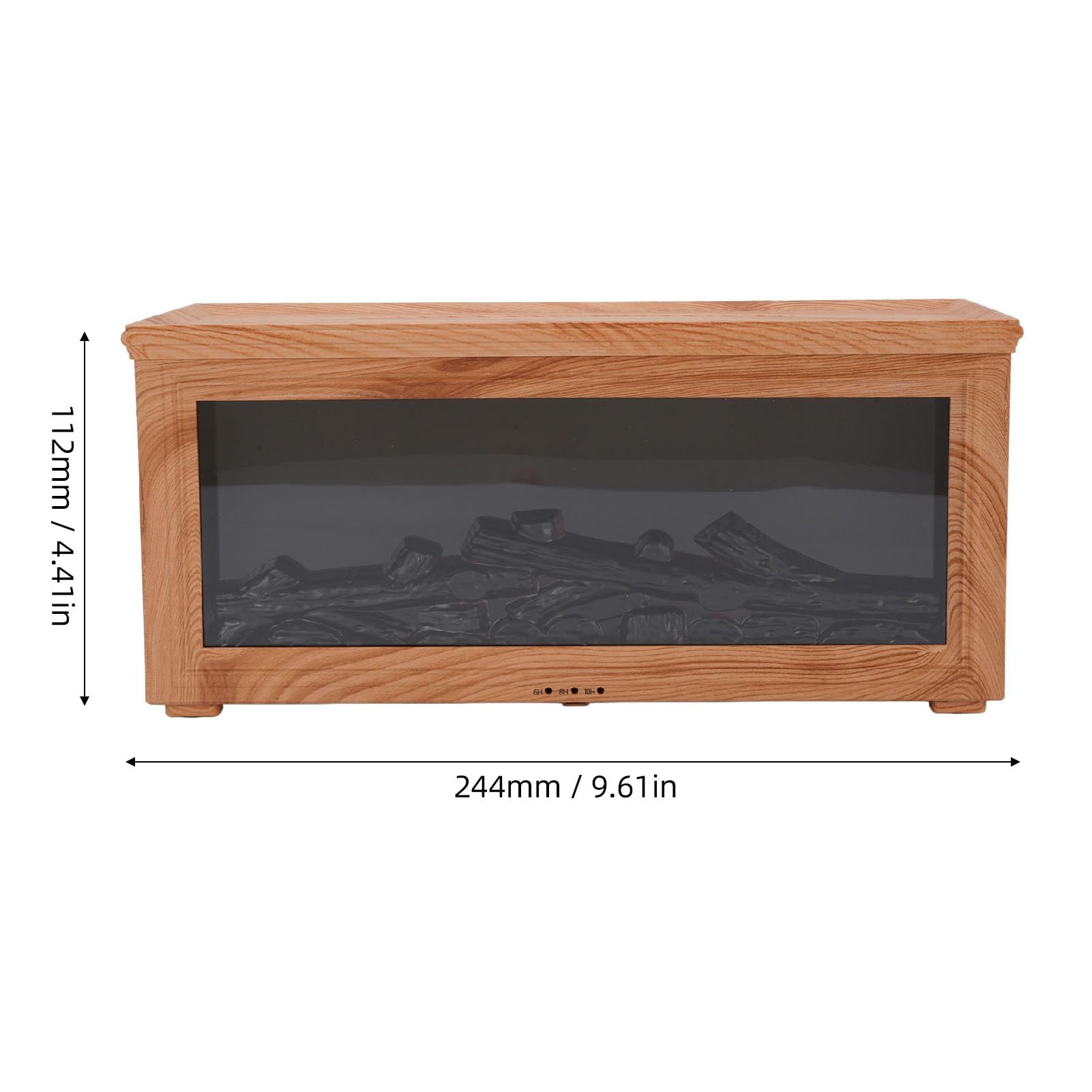 GOWENIC Diffusore di Aromaterapia per Caminetto con Venature del Legno da 180 Ml, Diffusore di Oli Essenziali Ad Ultrasuoni da 280 Ml con Simulata, Umidificatore per Luce Notturna a 7 Colori con