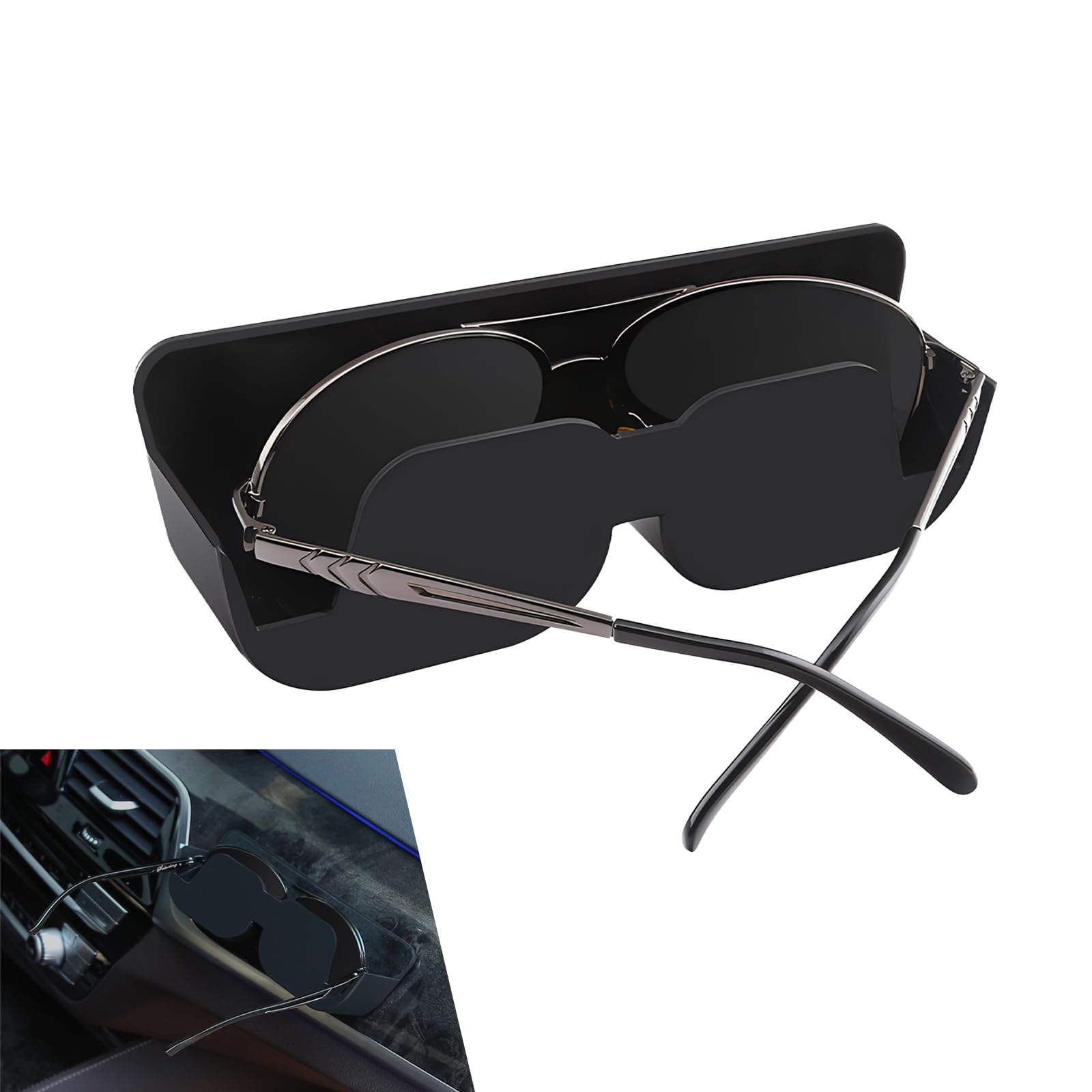 icykale 1 PC Car Glasses Storage Box, 6.4