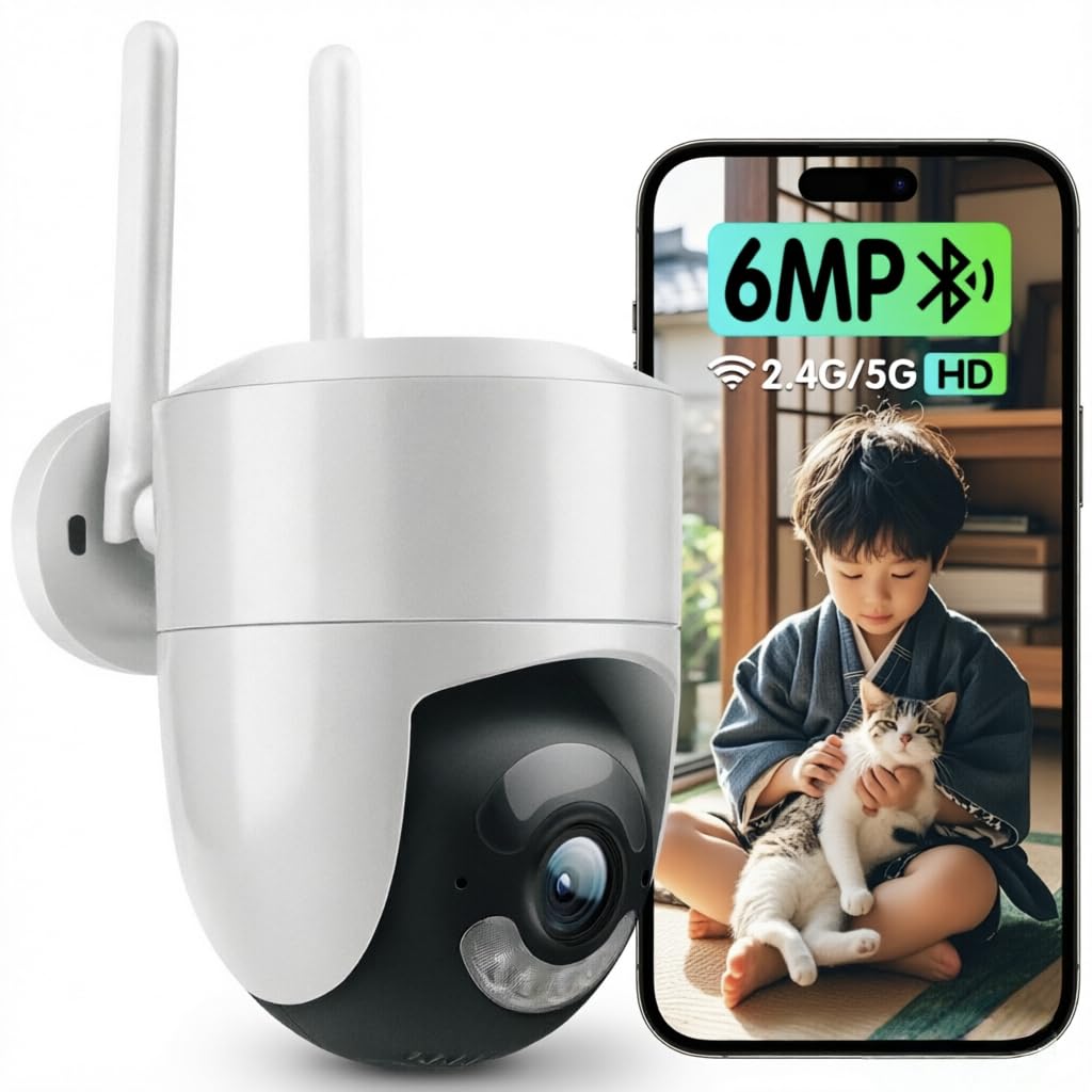【600万超高画素・AI自動追跡搭載】AESTIQUO 防犯カメラ 屋外 6MP…