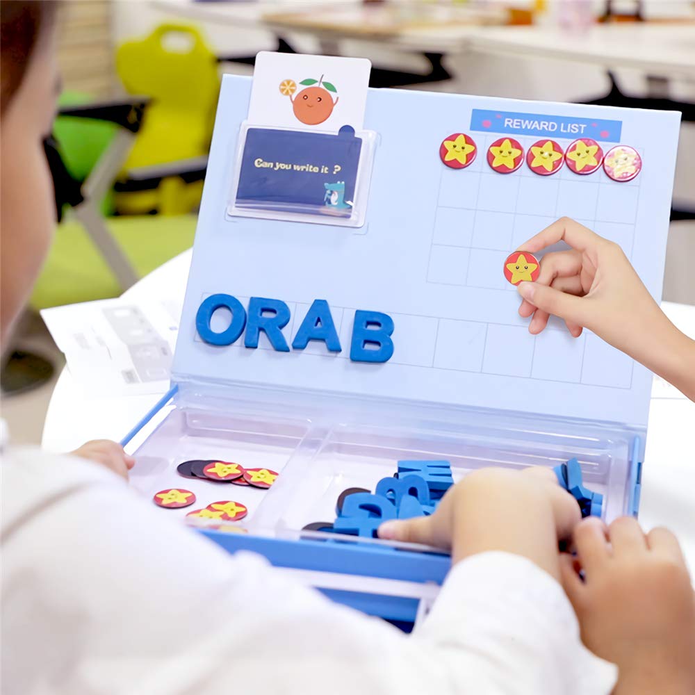 VIDOO Listy łamigłówki edukacyjne nauka angielskiej pisownia kart alfabet magnetyczny gra wczesna edukacja zabawki łamigłówki prezent dla dzieci