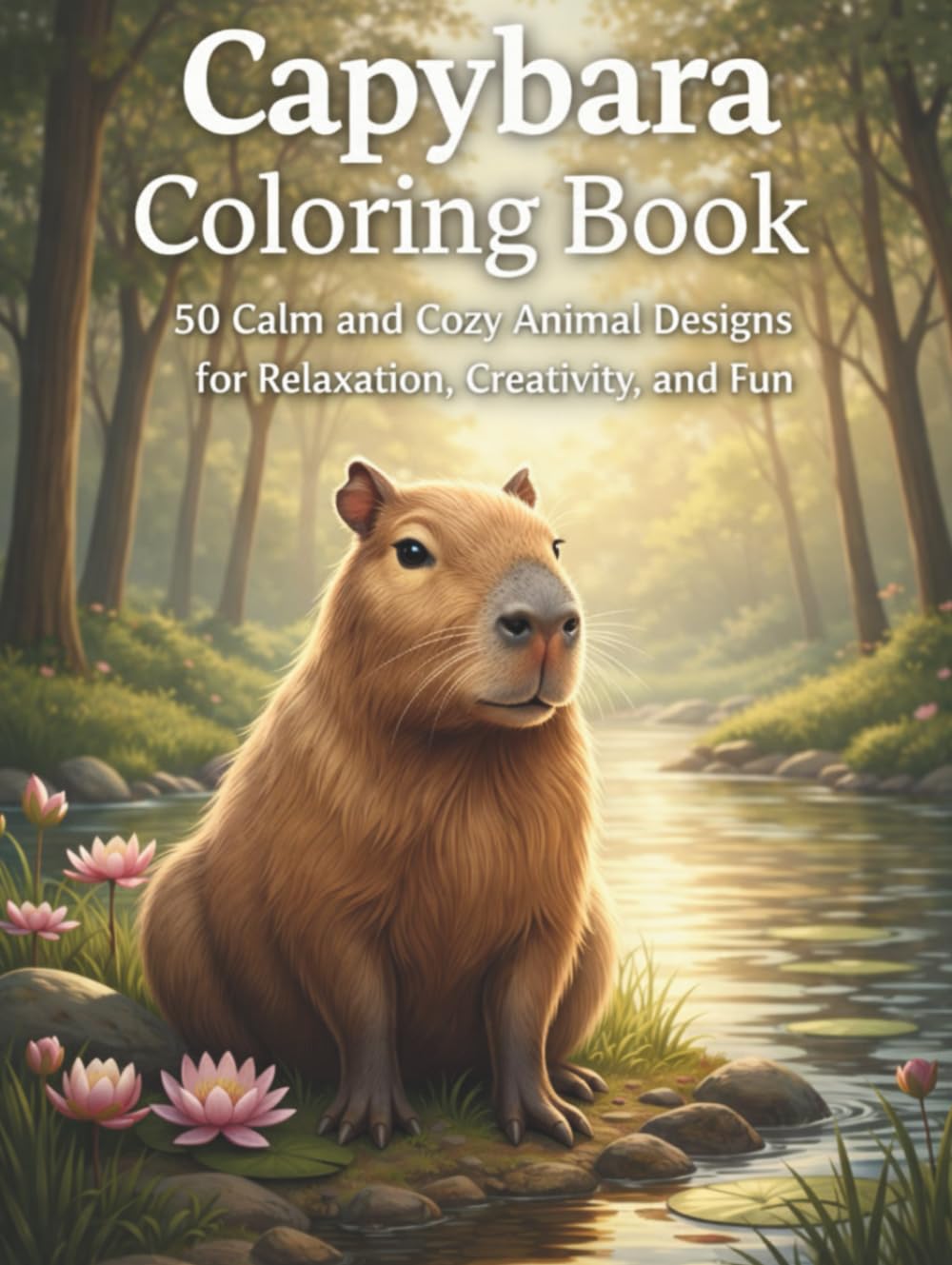 Capybara Coloring Book: 50 Calm and Cozy Animal Designs for Relaxation, Creativity, and Fun