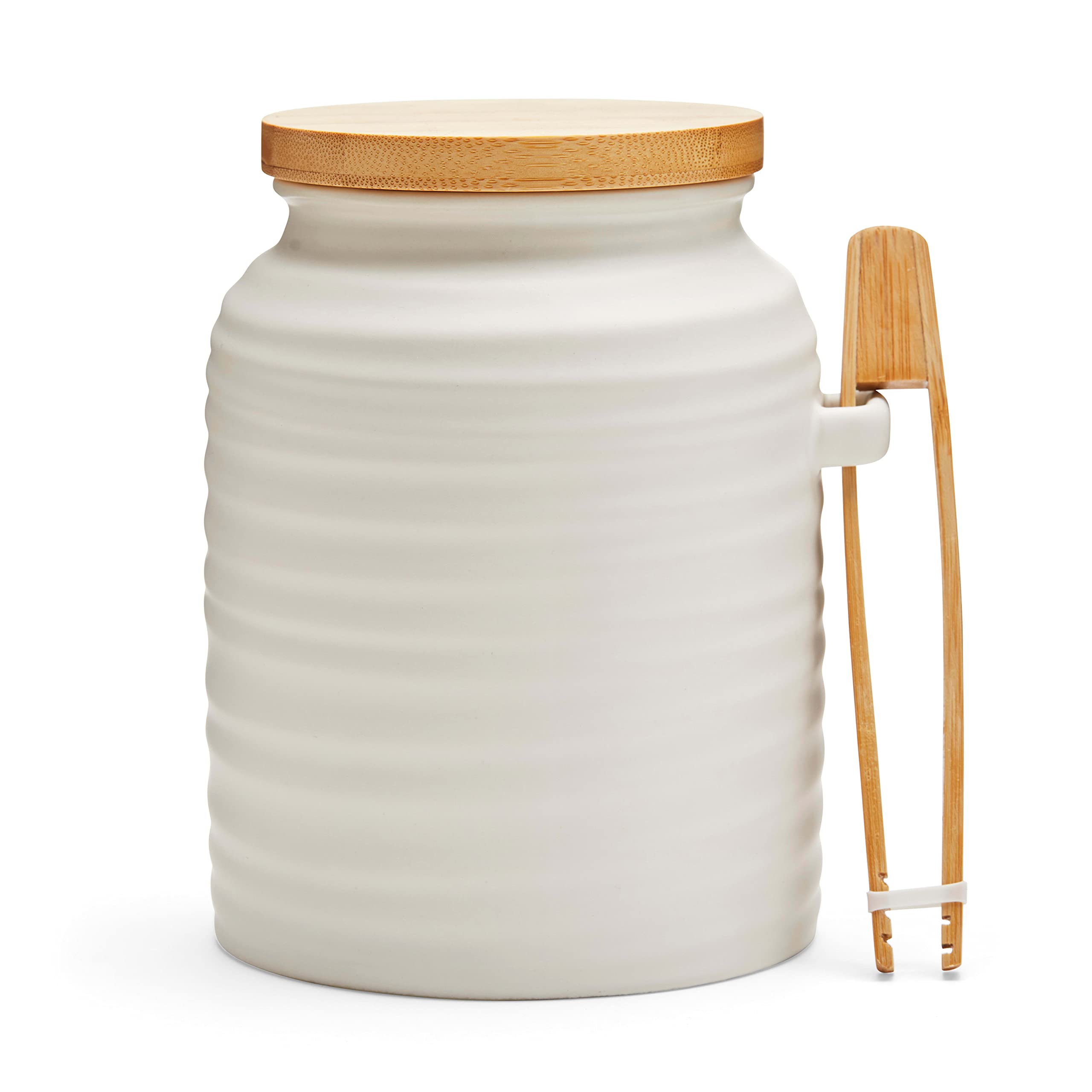 EveryYay Goody-Goody Ivory Ceramic Wave Treat Jar, 6 Cups