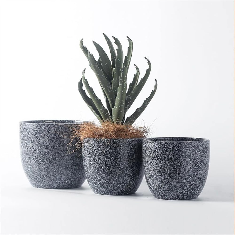 BIVVI Doniczka vintage, kreatywna okrągła doniczka na kwiaty z otworami odpływowymi, ceramiczna doniczka na sukulenty, kaktusy, orchidee, ozdobna donica