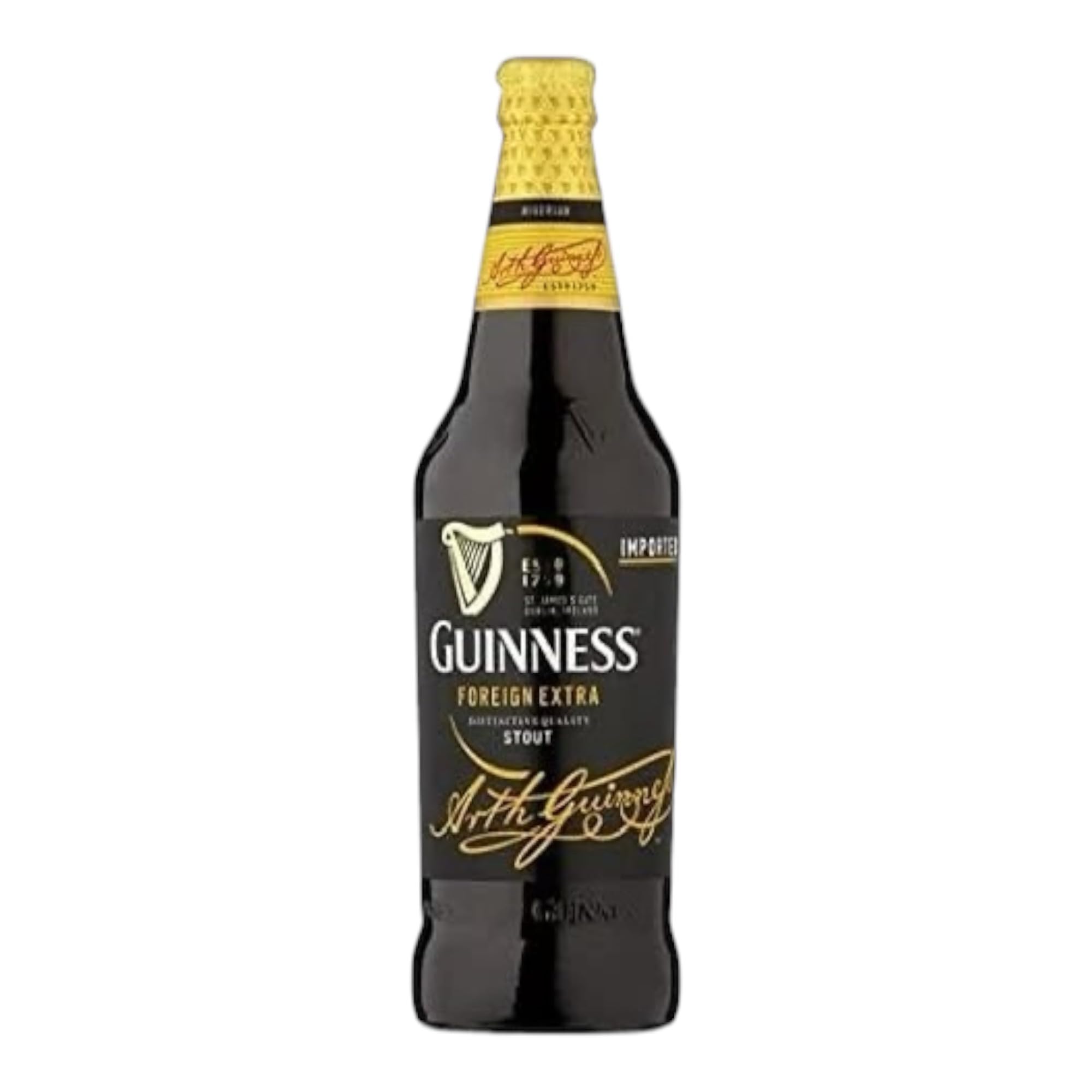 12x Guinness Foreign Extra Stout 0,6l - Nigeria mit 7,5% Vol. - Inklusive Original Haus der Biere Berlin Bierdeckel