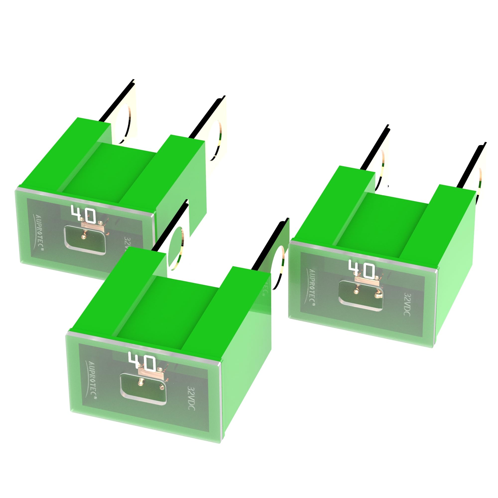 AUPROTECFuse Block male PAL B, OTO BT Japan 30-140 A, Choice: 40A amps, Green, 3 pieces