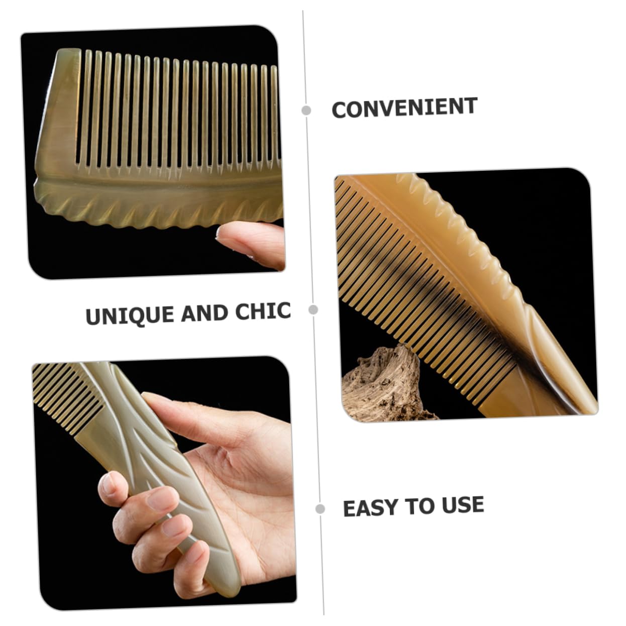 Beavorty Lot De 3 Peignes De Massage À Lhuile Pour Le Cuir Chevelu En Corne Naturelle Démêlant Pour Hommes Et Femmes Beauté À Domicile