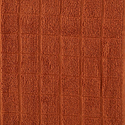 DII Basic Terry Collection Solid Windowpane Dishcloth Set, 12x12, Cinnamon, 6 Count by DII - Used condition - Image 3