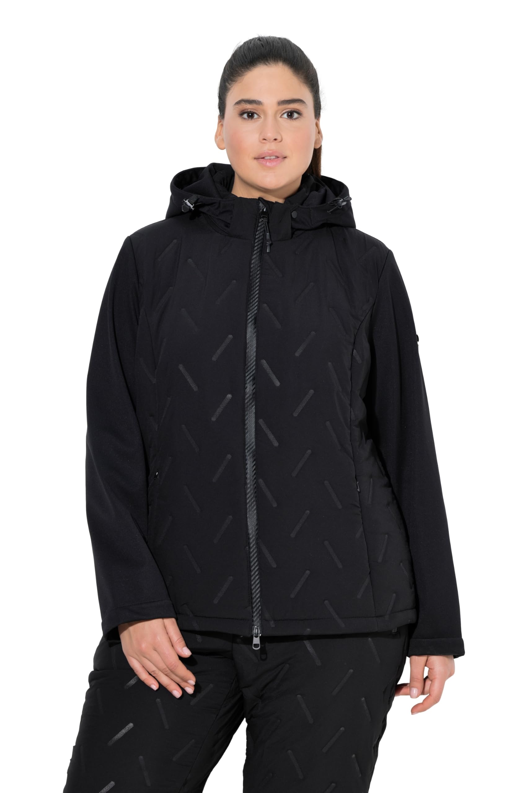 Ulla Popken Damen große Größen Übergrößen Plus Size HYPRAR Softshell-Steppjacke, wasserabweisend, Kapuze 831707