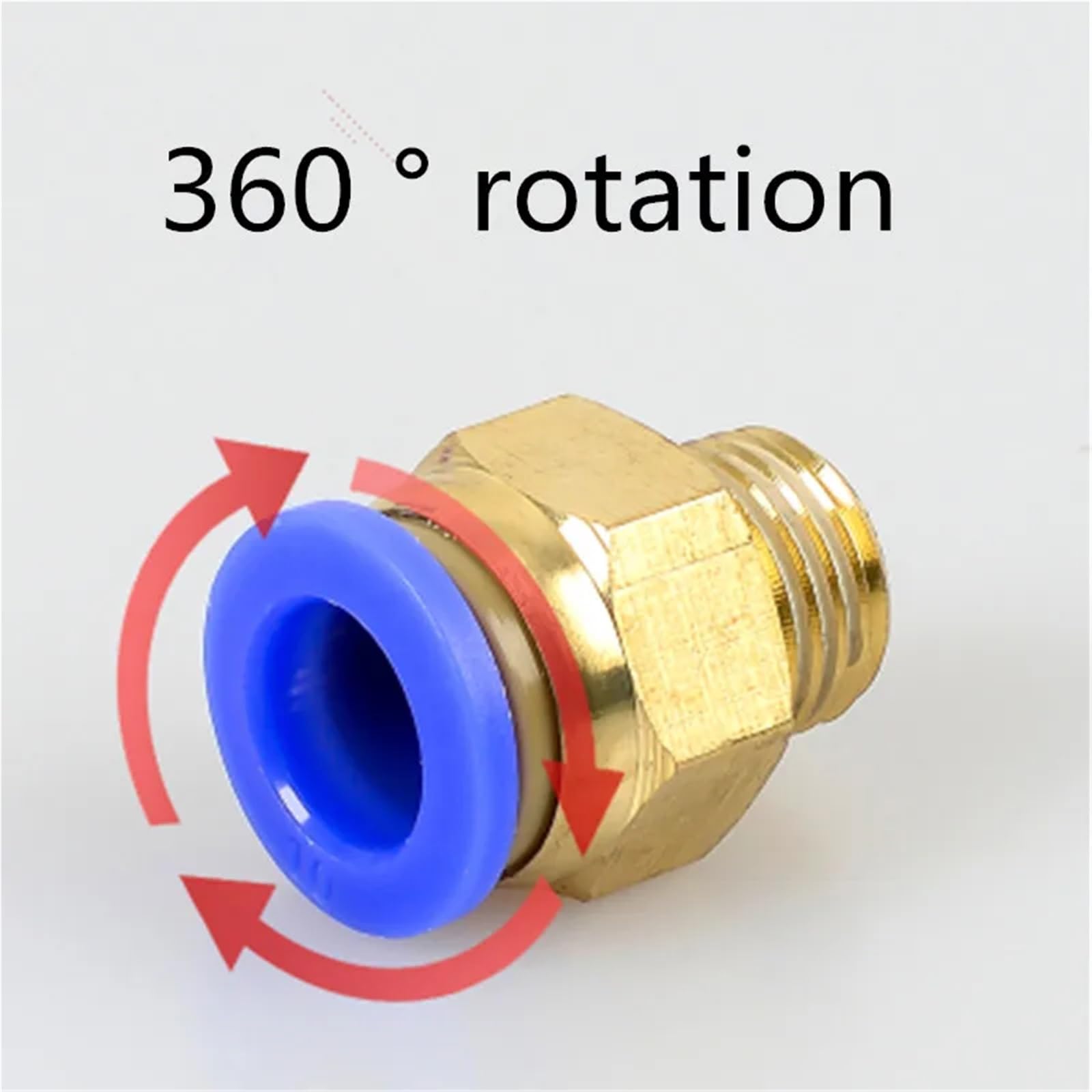 Connecteur de Tube Pneumatique PC Pièces de Compresseur D'Air Raccord Pneumatique Droit 1/2 Pouce 1/4 Pouce 3/8 Pouce 1/8 Pouce M5Male-4 6 8 10 12 (PC6-04)