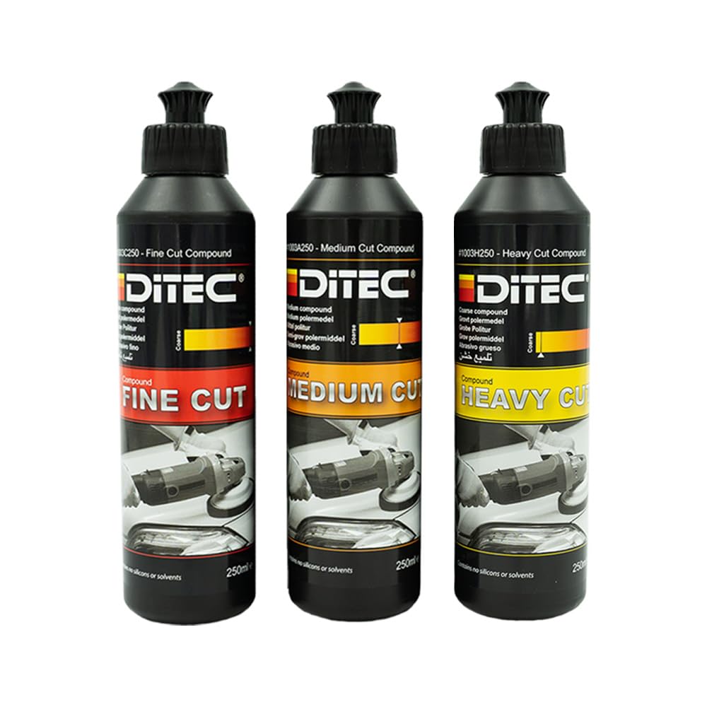 DiTEC Marine/RV Compound Kit 250ml Each Fine, Medium, and