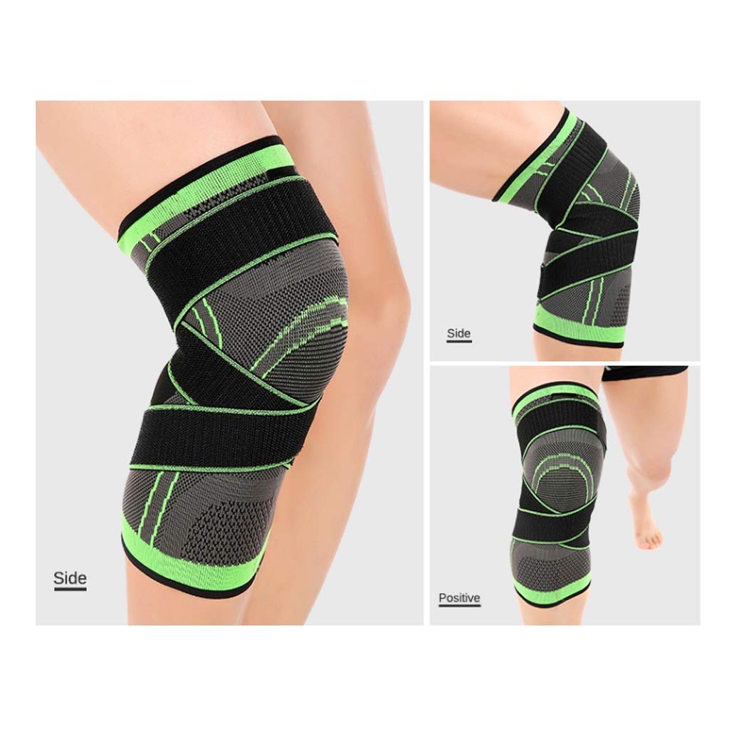 1 Paire de genouillère Protecteur genouillère genouillère genouillères Ceinture élastique pressurisée pour Courir Basket-Ball Volley-Ball(Argento,XL)