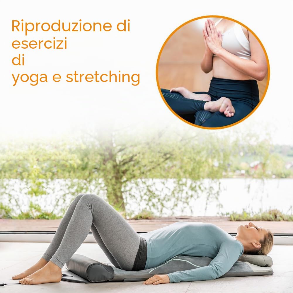 Beurer MG 280 Tappetino da Stretching ispirato allo Yoga con 7 Camere d'Aria e Funzione Calore, per Allungare e Rilassare la Muscolatura