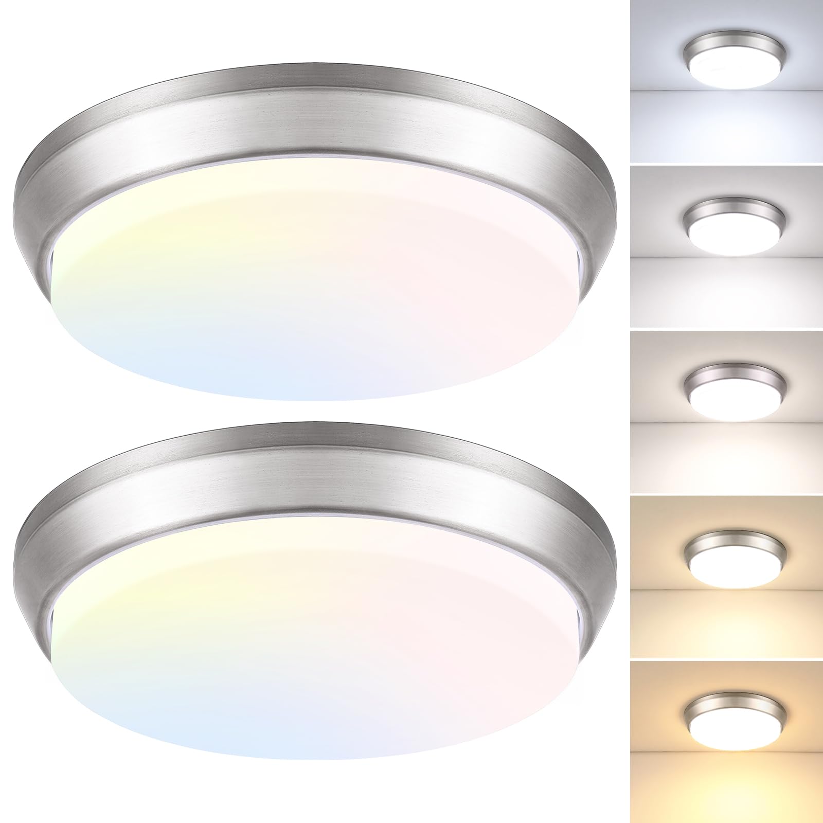 Weddeg 13 Inch Dimmable LED Ceiling Light Fixture 2 Pack