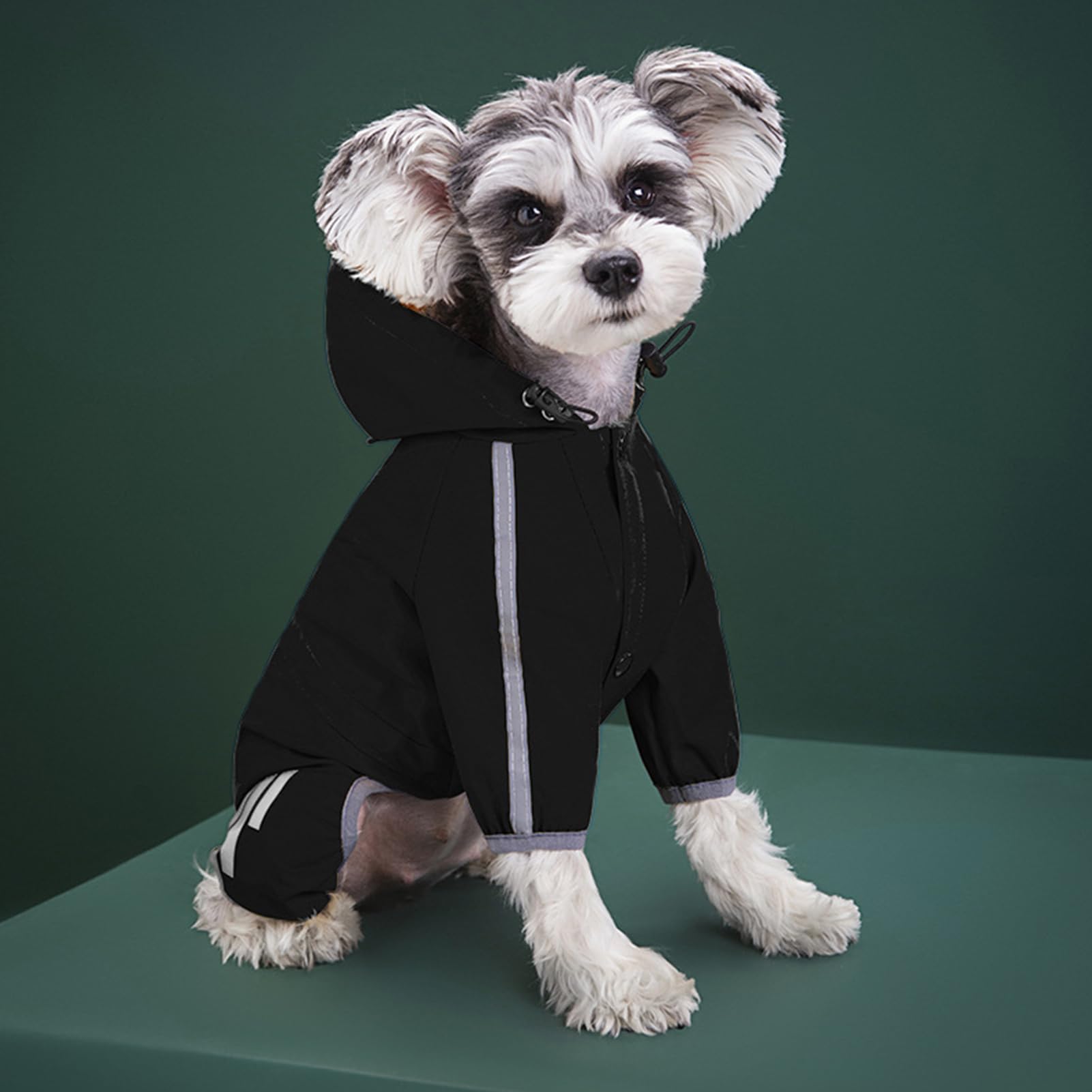 Manteau de pluie imperméable réfléchissant pour chien avec bandes réfléchissantes à quatre pattes