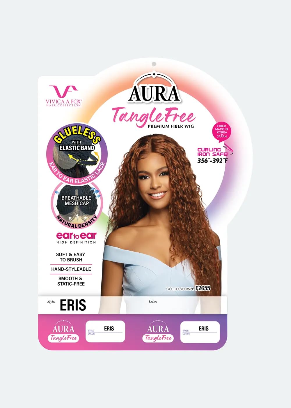 Vivica A. Fox Hair Collection ERIS, Aura Tangle Free Premium Fiber, HD Lace Deep Part, Glueless Wig (Dark Brown 2)