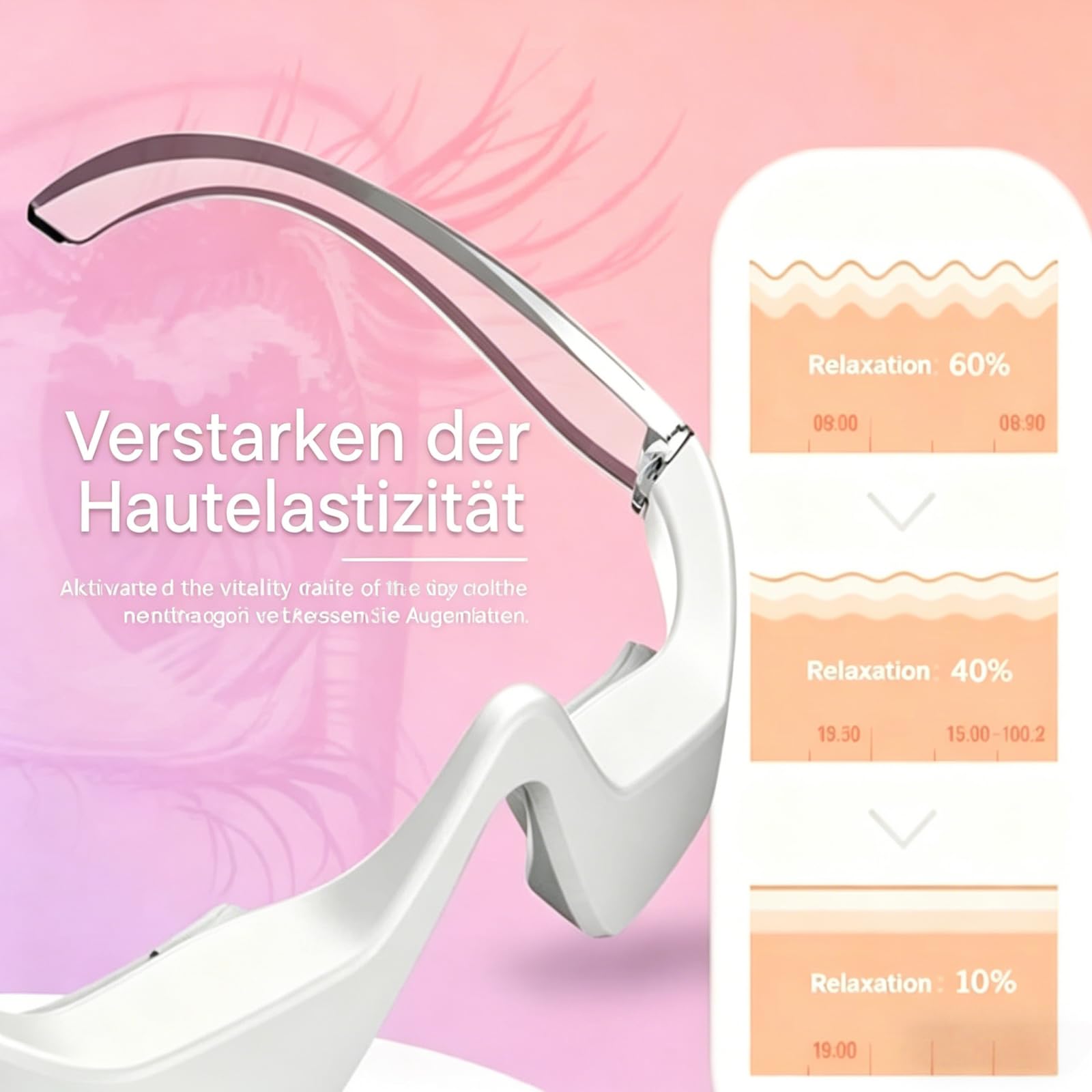 Vespera Revital Eyes Under Eyes Device Wake & Refresh Lunettes à lumière rouge pour enlever les poches sous les yeux réduit le soulagement de la fatigue oculaire (noir)