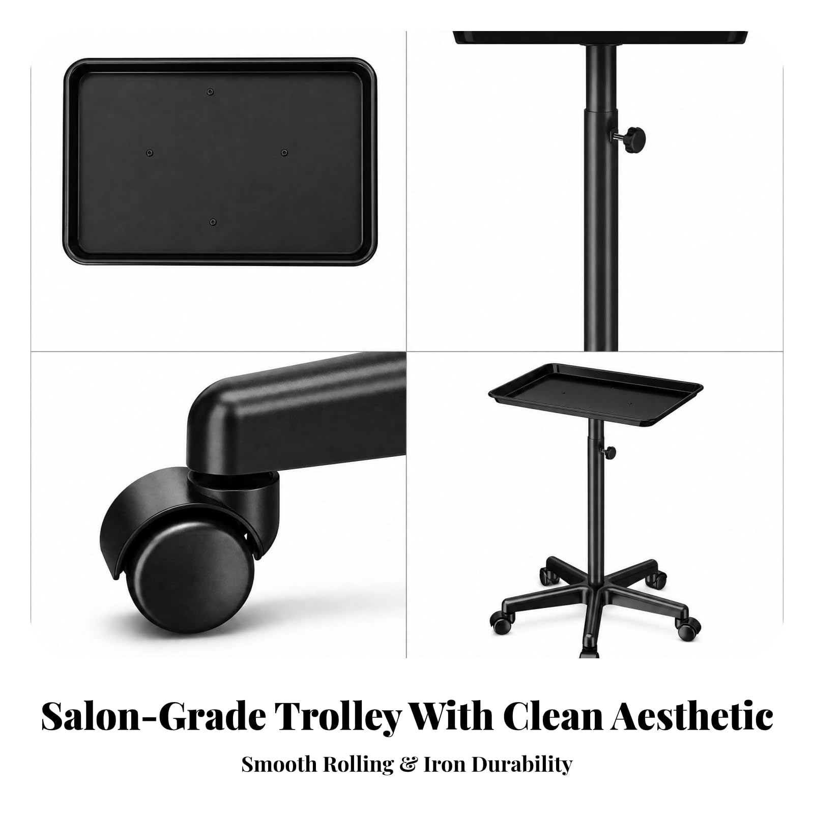 perfeclan Carrito con Banja Ajustable Banja Peluquero con Ruedas Profesional para Estilistas