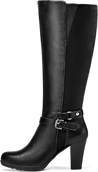 mysoft Women's Knee High Boots Chunky Heel Boots with Zipper