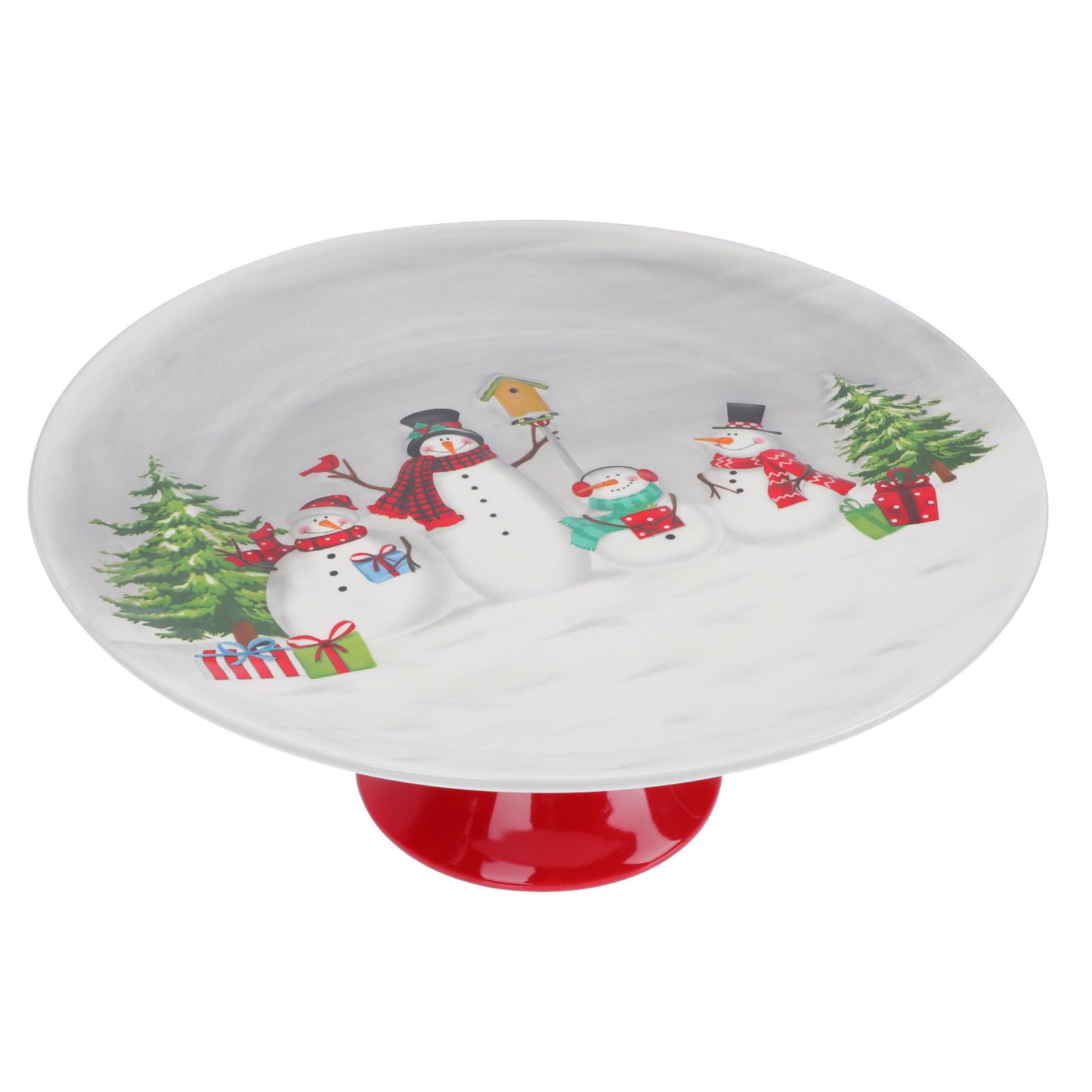 Bandeja de cerámica para pastel navideño ideal en la decoración de mesa dulce de fiestas