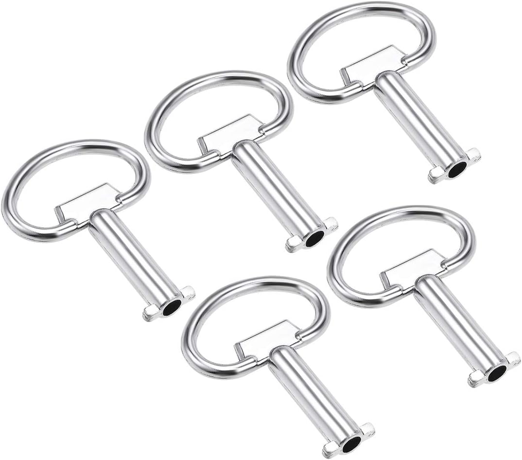 uxcellElectrical Cabinet Key 5mm Hole Zinc Alloy Water Meter Box Safety Key 54x40mm 5Pcs