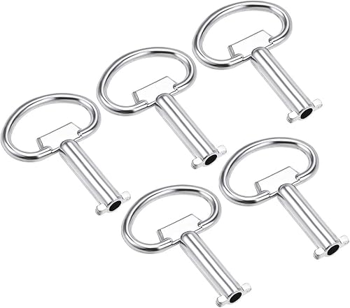 uxcell Llave eléctrica del gabinete 0.197 in agujero de aleación de zinc medidor de agua caja de seguridad 2.126x1.575 in 5pcs