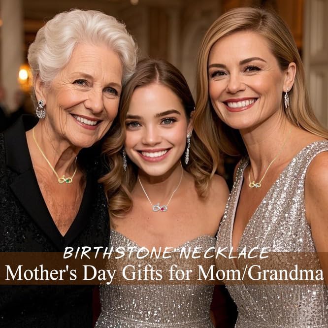 Infinity Necklaces for Women Gold,Anniversary Birthday Gifts for Wife, 14K/18K White Gold Womens Fashion Everyday Jewelry Dainty Butterfly with Heart Diamond Birthstone - Image 6