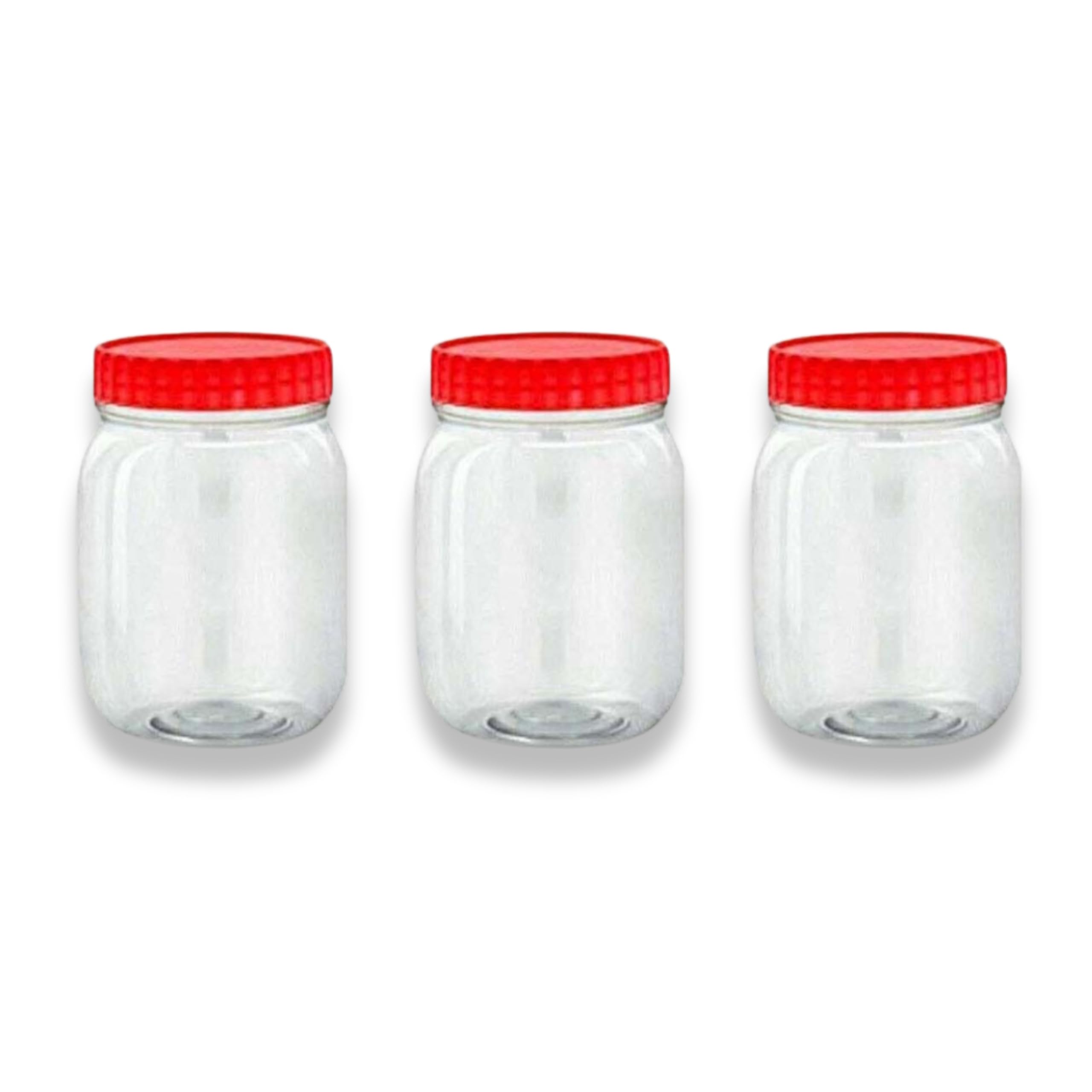 QUANTA Plastic Jars with Lids – Clear Storage Containers – Airtight, Stackable, BPA-Free Container Jar for Spices, Sweets, Crafts, Dog Treats – Reusable & Durable (3, Clear/Transparent, 500ml)