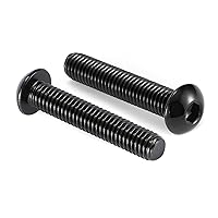 Vista 10 de Tornillos de cabeza de botón de 1/4-20 x 3/4 pulgadas, 20 tornillos de acero inoxidable 304 18-8, unidad hexagonal Allen, óxido negro por SG TZH