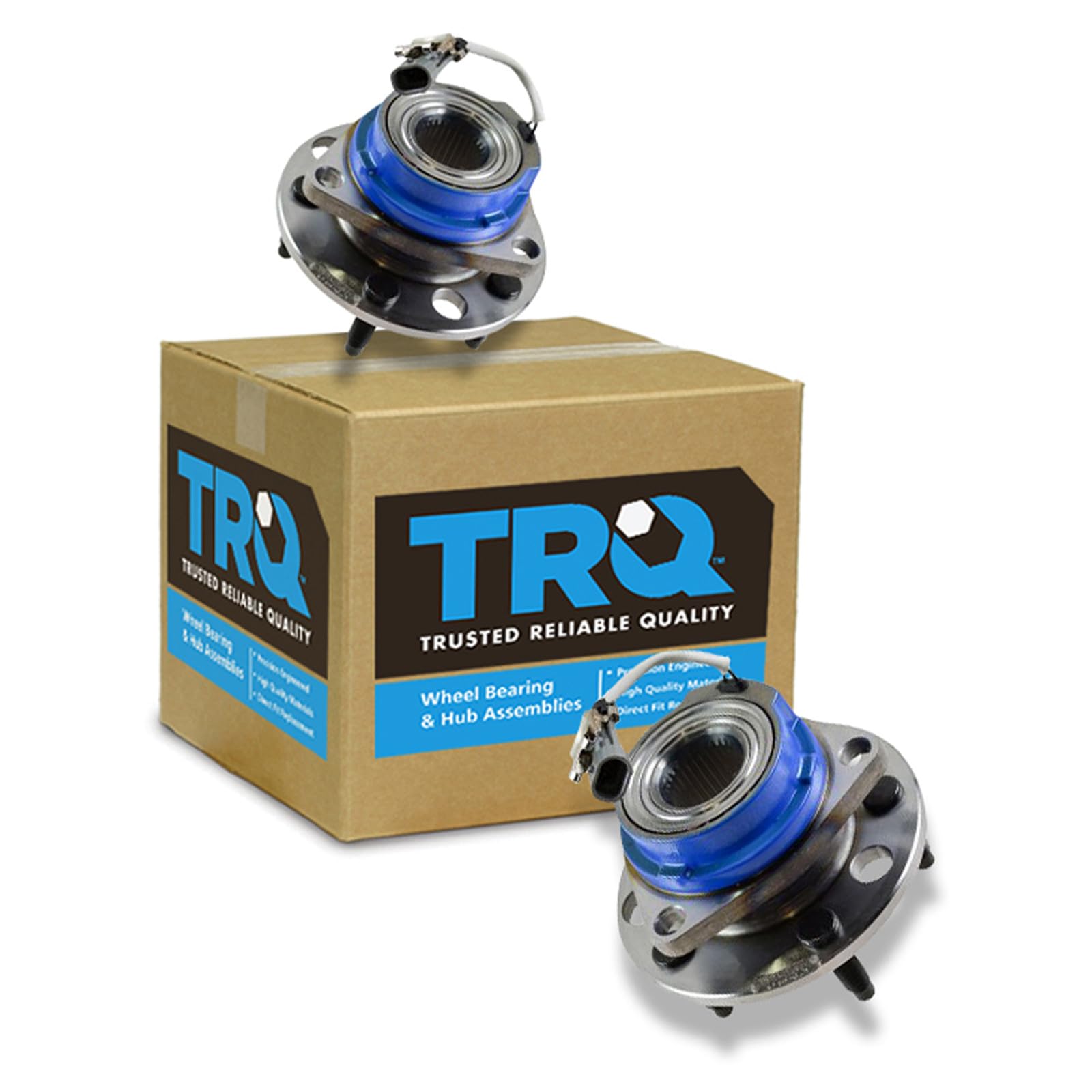 TRQ Front Left and Right Wheel Bearing and Hub Assembly Set 2 Piece