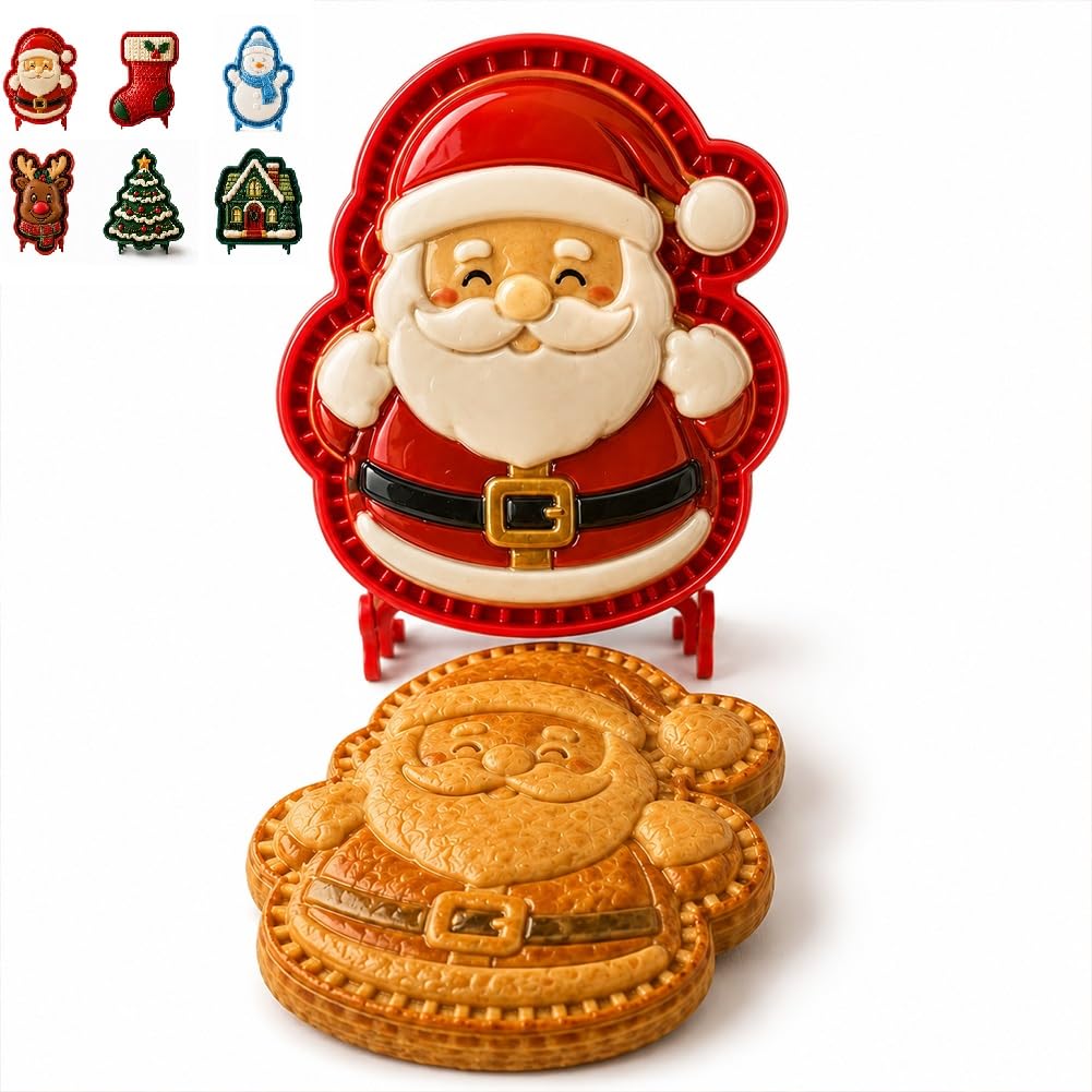 Christmas Mini Pie Molds for Baking, 6 Shape Embossed Hand Pie Press Set