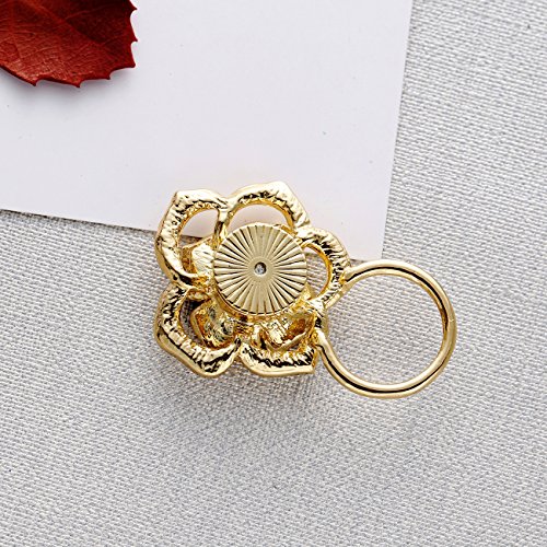 Image of Delicate Blooming Flower Crystal Magnetic Eyeglass Holder Clip Brooch for Clothes