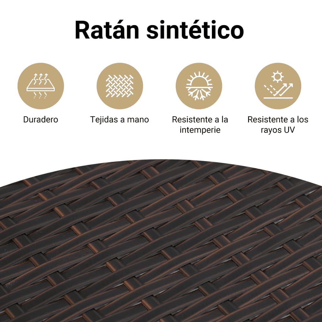 vidaXL Banco de Almacenaje con Cojín, Asiento Exterior, Caja Almacenamiento, Mueble Banco para Patio Jardín Terraza, Ratán Sintético Marrón