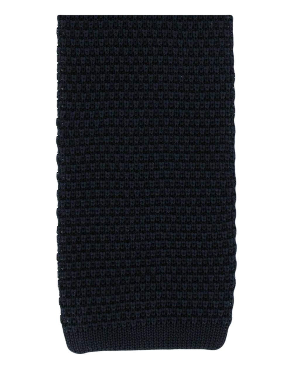 Marineblaue Seiden-Strickkrawatte von Michelsons