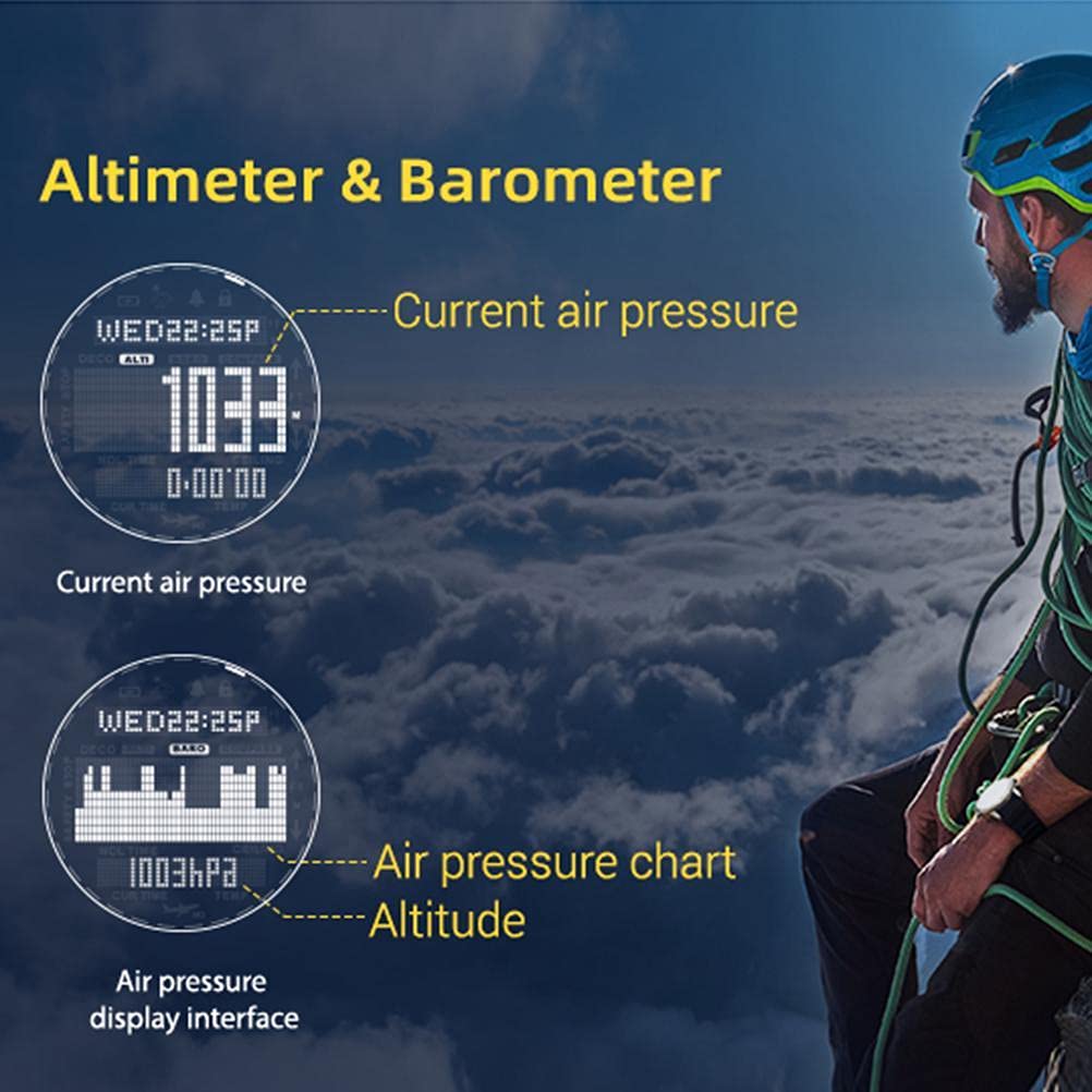 Relojes digitales deportivos para hombre, reloj deportivo impermeable al aire libre con altímetro, barómetro, brújula y termómetro, reloj de buceo militar de 100 m, rastreador de fitness