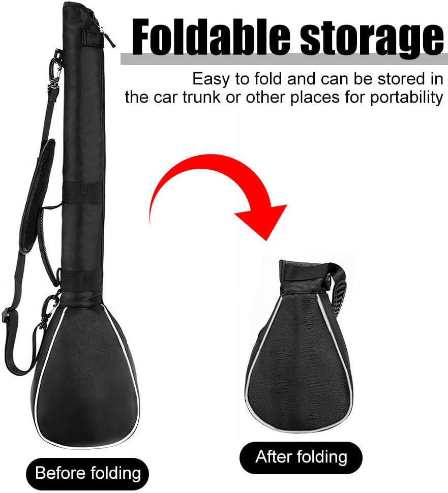 Golf Carry Bag, Foldable Waterproof Nylon Golf Club Travel Bag with 3-4 Golf Clubs for Course Practice, Training
