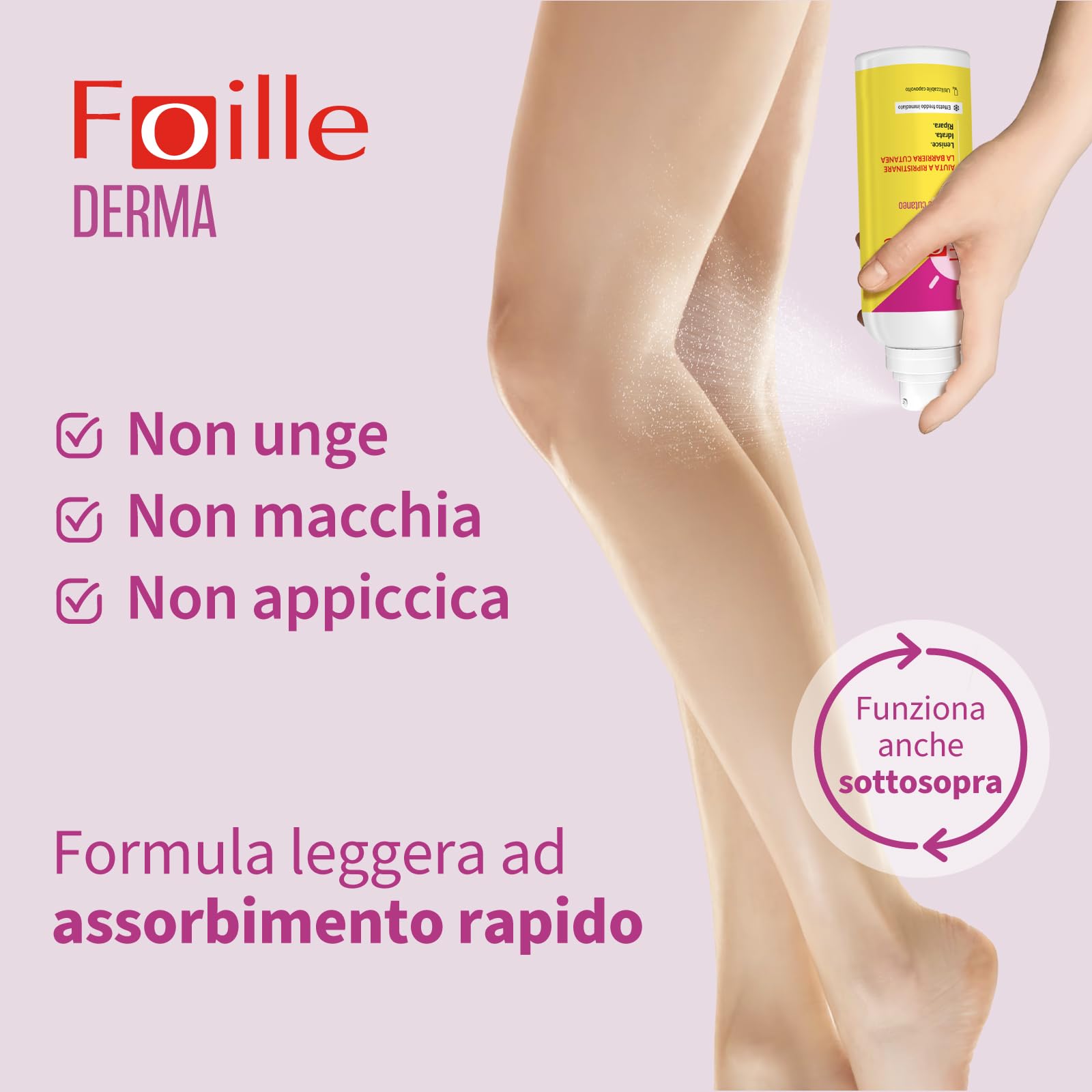 Foille Derma Spray Doposole Lenitivo con Aloe Vera, Pantenolo e Acido Ialuronico, Idratante e Rinfrescante per Pelle Scottata o Arrossata, Formula Senza Alcool, Assorbimento Rapido, 150 ml