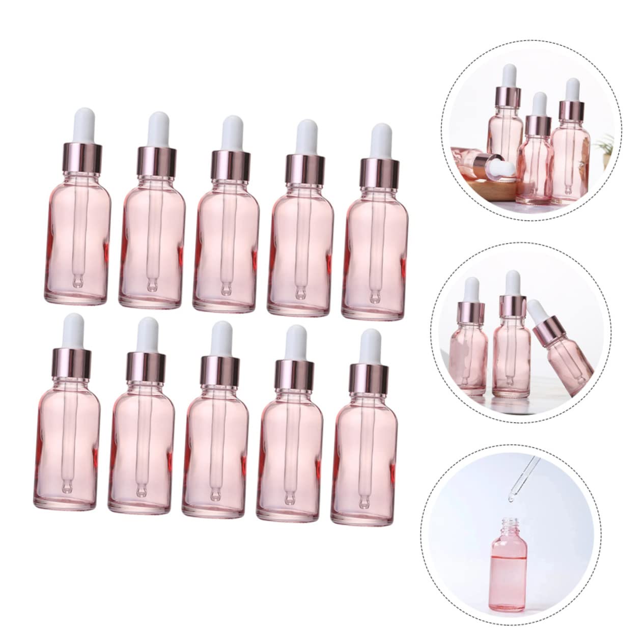 Didiseaon 30piezas Frascos Cuentagotas De Viaje Botellas De Vidrio Gotero Para Aceites Esenciales y Lociones