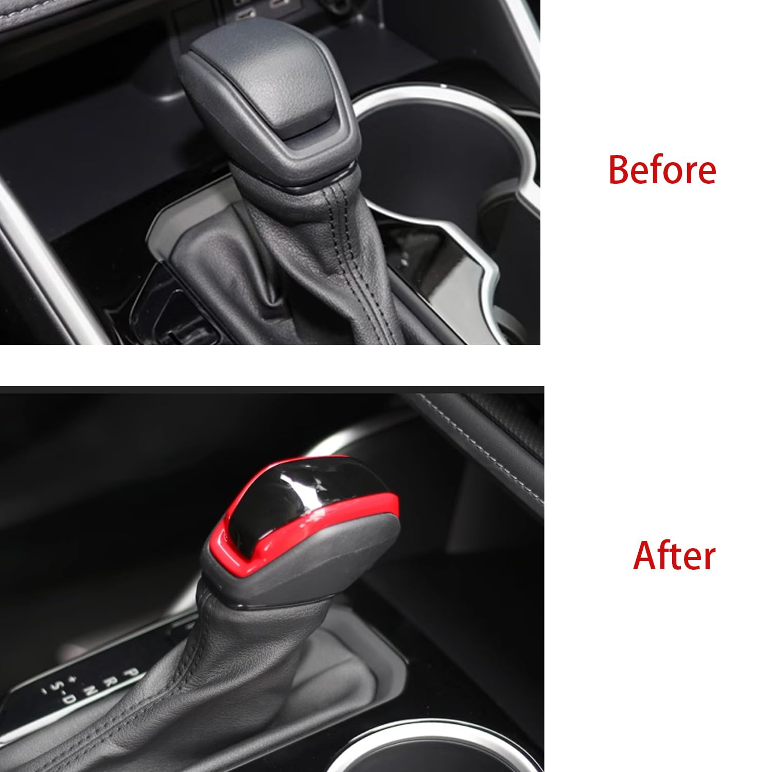 Hyorabyn Car Accessories Fit for Toyota Highlander 2020~2023 Toyota RAV4 2019-2023 Gear Shift Lever Knob Shifter Head Cover Trim ABS Red