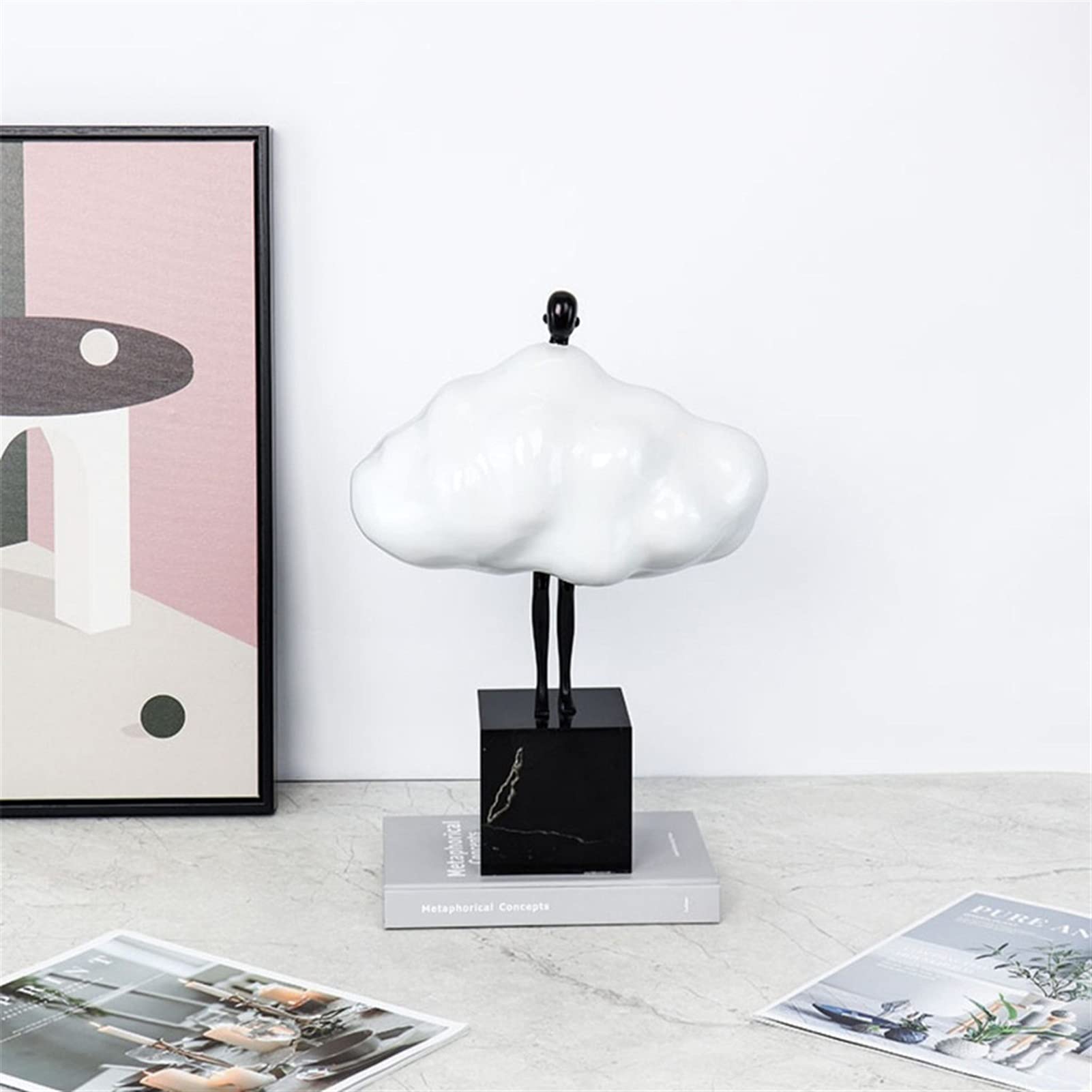 Estatua Escultura Arte Escultura nórdico Simple Moderno Creatividad Blanco Nube Resina Figura Escultura decoración Sala de Estar Estudio decoración Decoración del Hogar