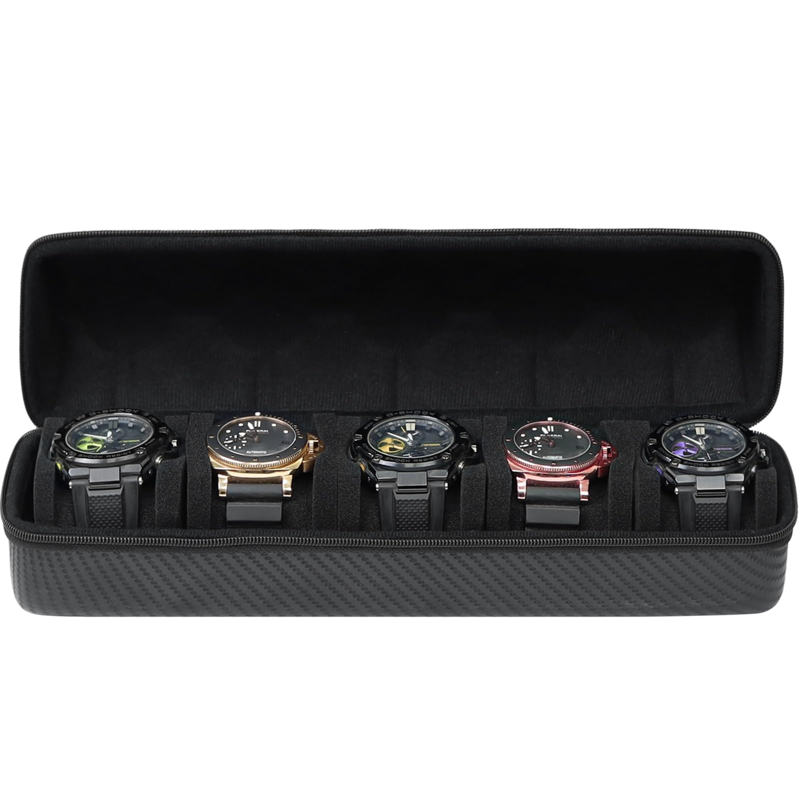 5 Slot Hard Watch Travel Case Box Organizer with Pillows 1pc 5-Slot Watch Case | Hard Shell Travel Organizer with  main image 2