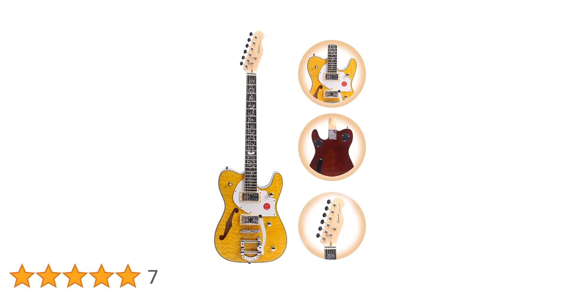 zeuwi セミホロウギター Amazon.com: ZUWEI Semi Hollow Body Electric Guitar Custom