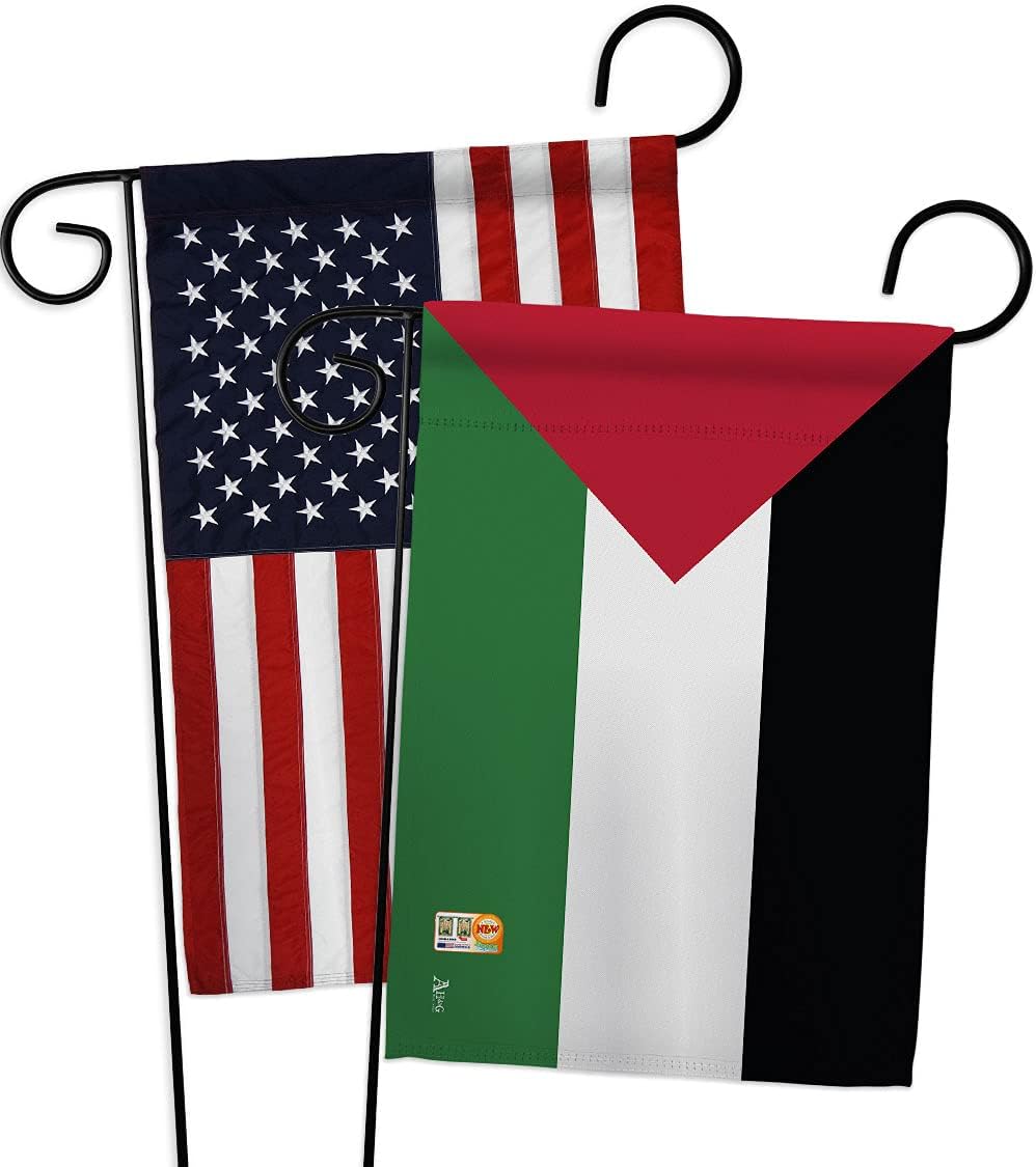 Palestine Garden Flags 2pcs Pack Regional Nationality Nation International World Country Particular Area Small Decorative Gift Yard House Banner Double-Sided Made In USA 13 X 18.5