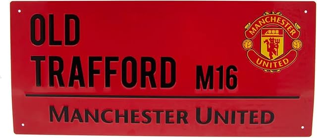 Club Licensed Man Utd Colour Street Sign - Red/Black - 40cm x 18cm