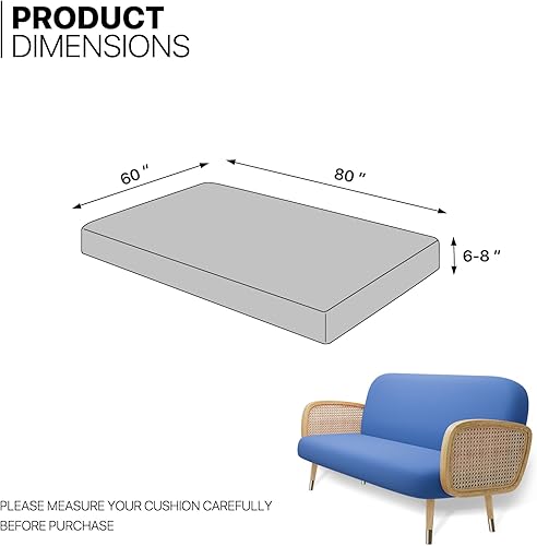 Miniatura 2 de MoNiBloom Funda elástica para futón de tamaño Queen, sin brazos, protector de muebles, duradera y lavable, con cremallera, para adultos, niños y
