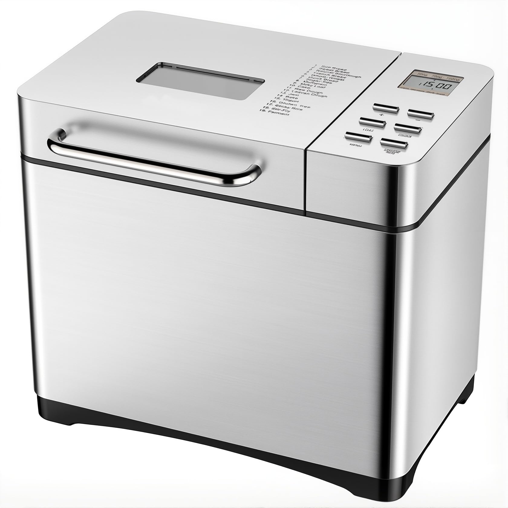 Genérico Panificadora Automática de Acero Inoxidable MBF-013, 220 V, 6 kg, 13.3 x 8.26 x 12.2 in, 1 kg de Capacidad, 650 W