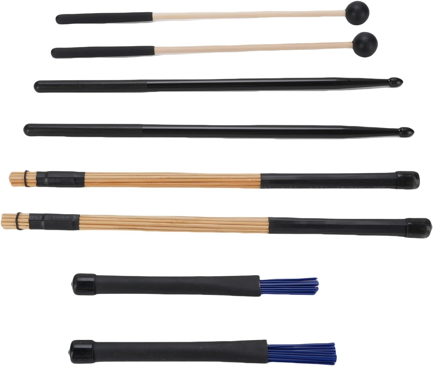 Maple Drumsticks, Wire Brushes Set with Rubber Handle, for Drumstick Mallet Brush Percussion Instrument Accessories