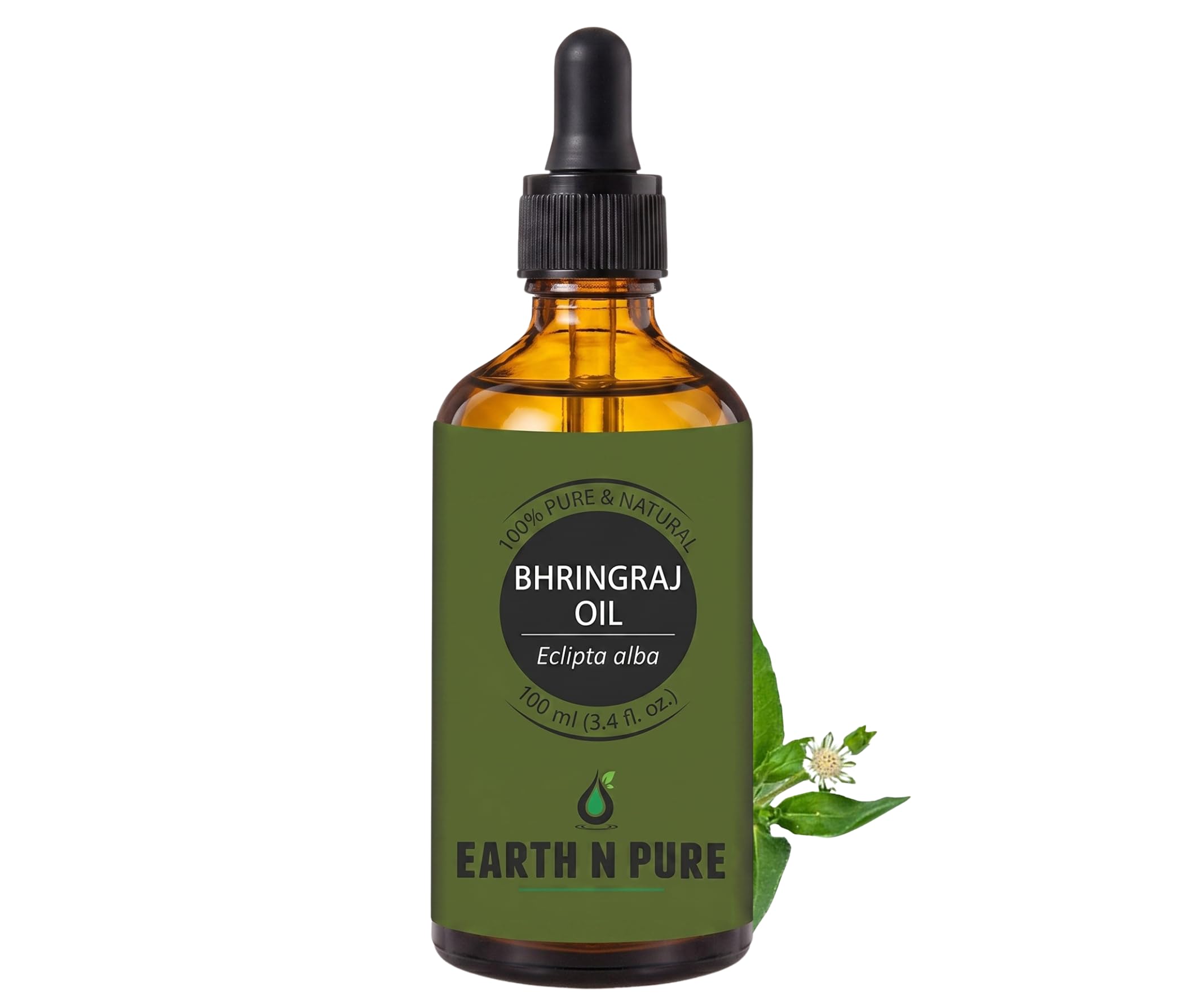 Earth N Pure Bhringraj Oil (Eclipta Alba) – 100% Pure Botanical Hair Oil for Scalp Care, Massage & DIY Beauty | Known in Ayurveda as the King of Hair | 100ml